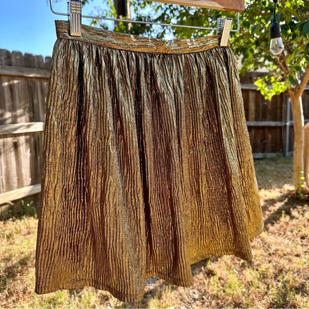 Olsenboye metallic gold mini skirt